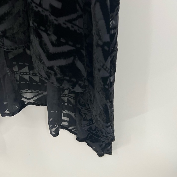 Denim & Supply Ralph Lauren black burnout velvet midi skirt - Picture 4 of 7